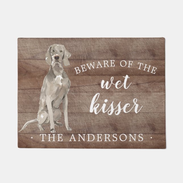 Weimaraner Hund Personalisiert Dog Mat Fußmatte (Vorderseite)