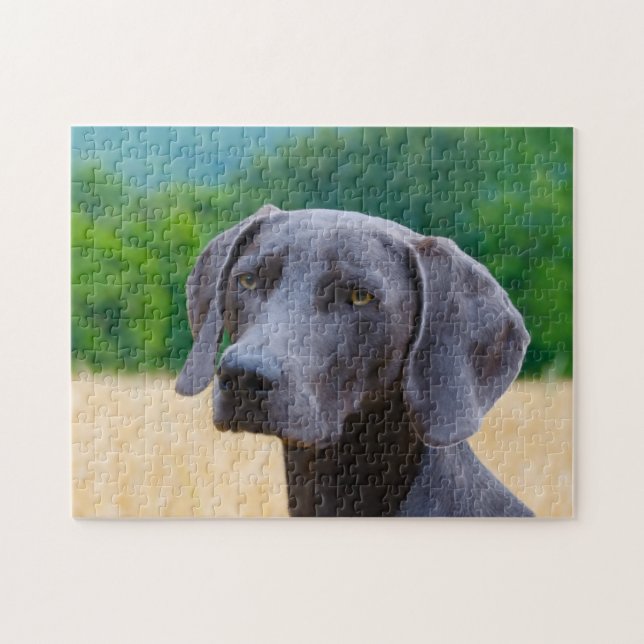Weimaraner Hund Puzzles. (Horizontal)