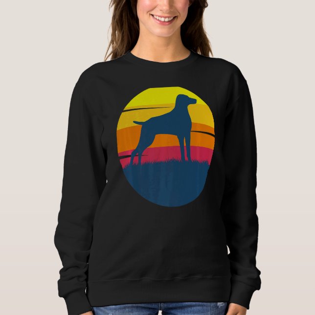 Weimaraner Hund Retro Sweatshirt (Vorderseite)