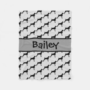 Weimaraner Hund Silhouette CUSTOM Fleecedecke