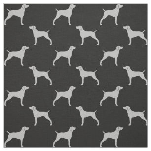 Weimaraner-Hund Silhouetten Grau und Schwarz Stoff