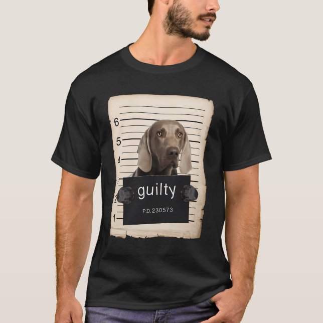 Weimaraner Hund Tasse schießen Bad Dog T-Shirt (Vorderseite)