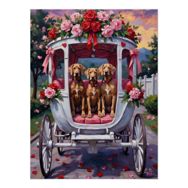 Weimaraner Hund Valentinstag  Poster (Vorderseite)