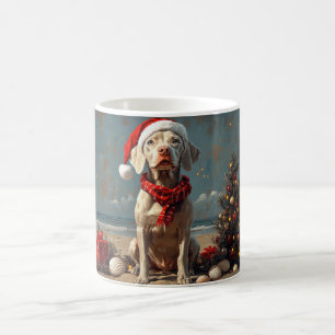 Weimaraner Hund Weihnachten Vintage Strand Kaffeetasse