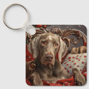 Weimaraner Hund Weihnachtsfestlich Schlüsselanhänger