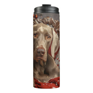 Weimaraner Hund Weihnachtsfestlich Thermosbecher