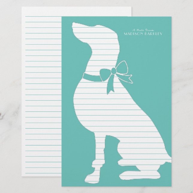 Weimaraner Hund Welpe Briefpapier (Vorne/Hinten)