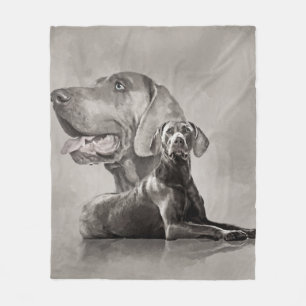 Weimaraner Hunde-Collage #2 Fleecedecke