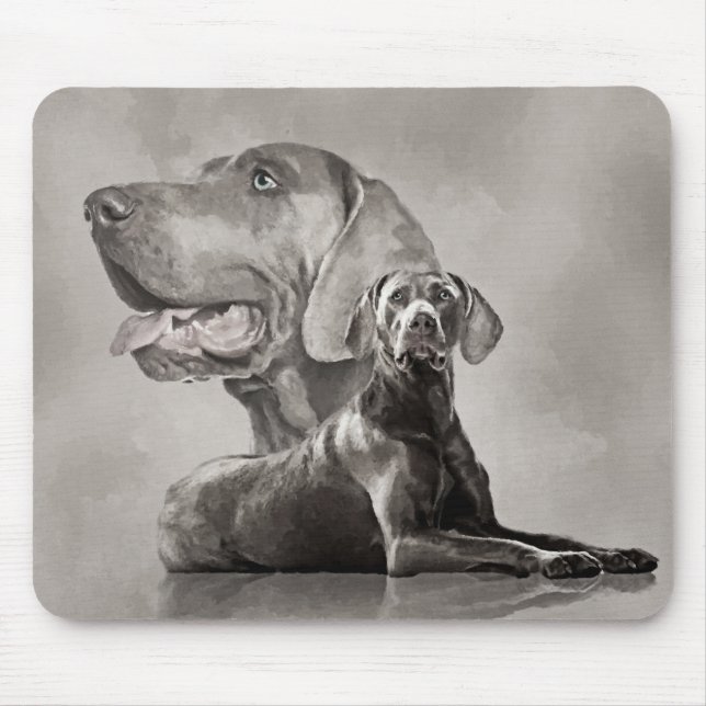 Weimaraner Hunde Collage #2 Mousepad (Vorne)