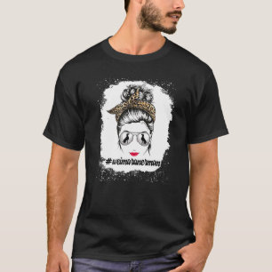 Weimaraner Hunde Mama gebleicht Messy Bun Leopard  T-Shirt