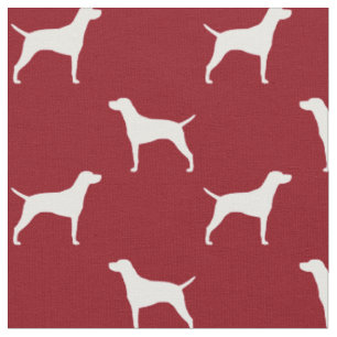 Weimaraner Hunde Rasse Silhouetten Rot und Weiß Stoff