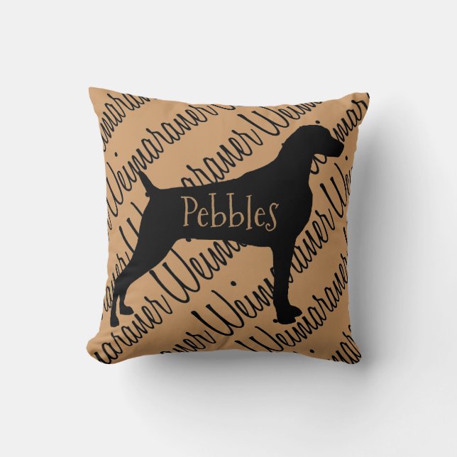 Weimaraner Hunde Silhouette Kissen (Vorderseite)