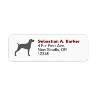 Weimaraner Hunde Silhouette Rücksendeadressen-Aufk