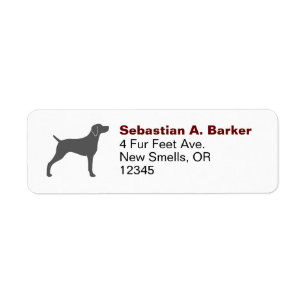 Weimaraner Hunde Silhouette Rücksendeadressen-Aufk