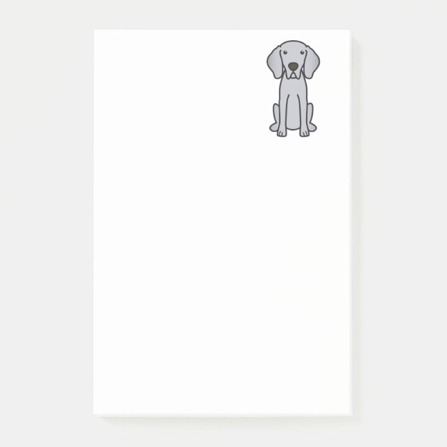 Weimaraner HundeCartoon Post-it Klebezettel (Vorderseite)