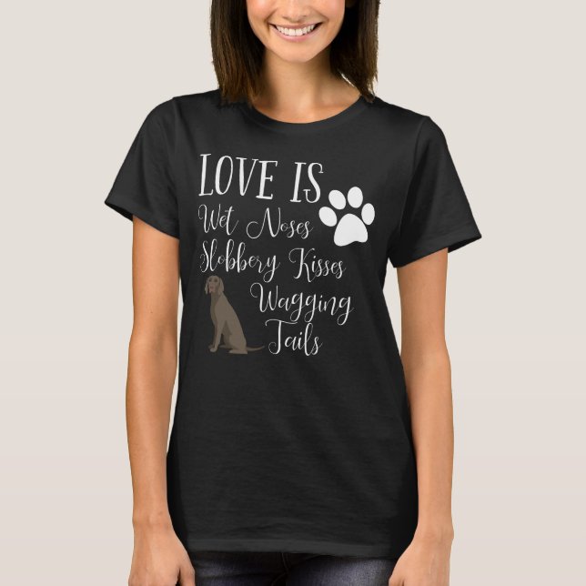 Weimaraner Hundeniedliches lustiges T-Shirt (Vorderseite)