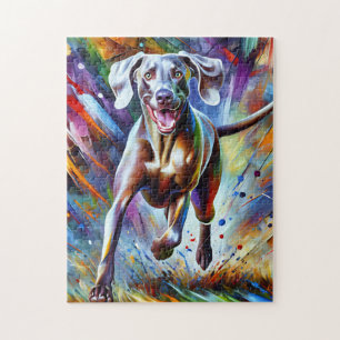 Weimaraner-Hundeporträt Acryl-Kunst Druck Hund