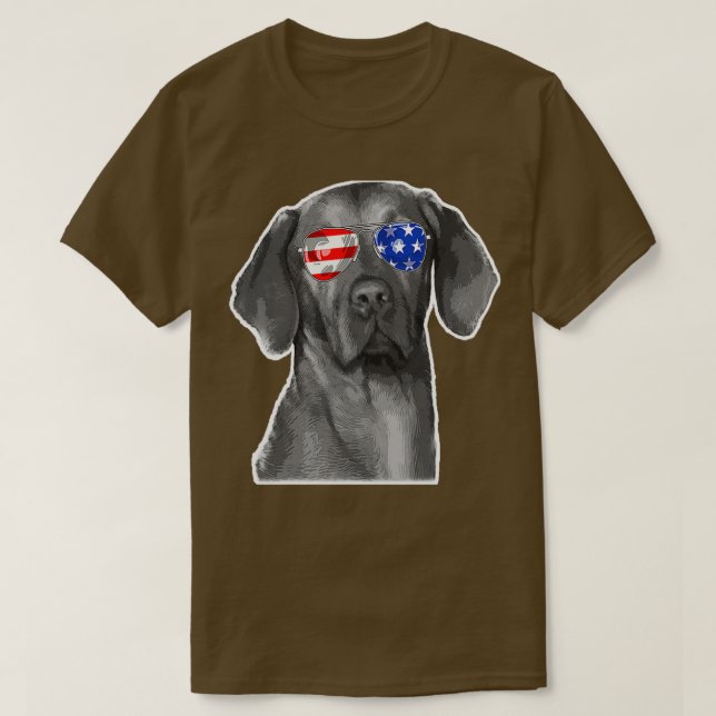 Weimaraner Hundeschlittenflagge T-Shirt (Design vorne)
