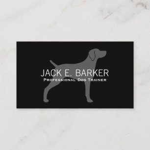 Weimaraner HundeSilhouette-Grau auf Schwarzem Visitenkarte