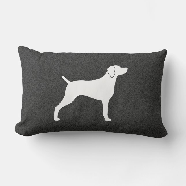 Weimaraner HundeSilhouette Lendenkissen (Vorderseite)