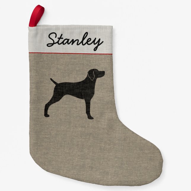 Weimaraner HundeSilhouette Weim Kleiner Weihnachtsstrumpf (Vorderseite)