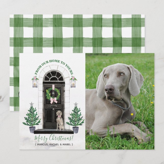 Weimaraner Hundeurlaub Weihnachtsfotokarte Einladung (Vorne/Hinten)