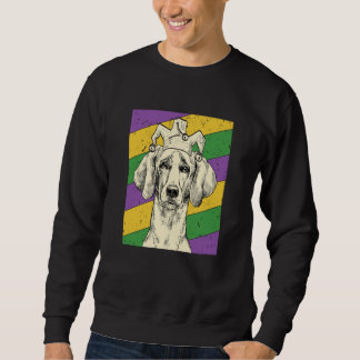 Weimaraner Jester Mardi Gras Dog Mom or Dad Sweatshirt