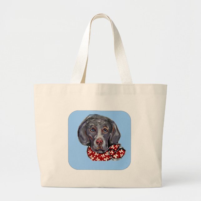 Weimaraner Jumbo Stoffbeutel (Vorne)