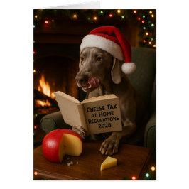 Weimaraner 'Käse-Steuer' Weihnachtskarte