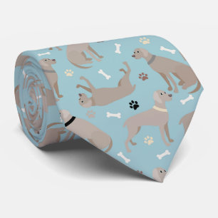 Weimaraner Knochen und Paws Blau Krawatte