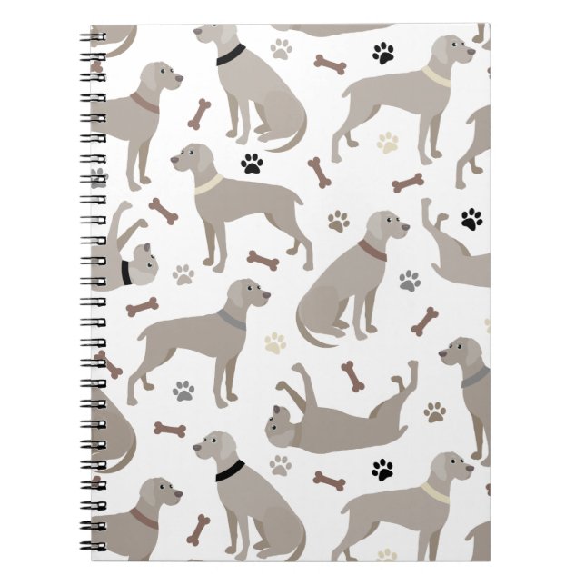 Weimaraner-Knochen und Paws-Notebook Notizblock (Vorderseite)