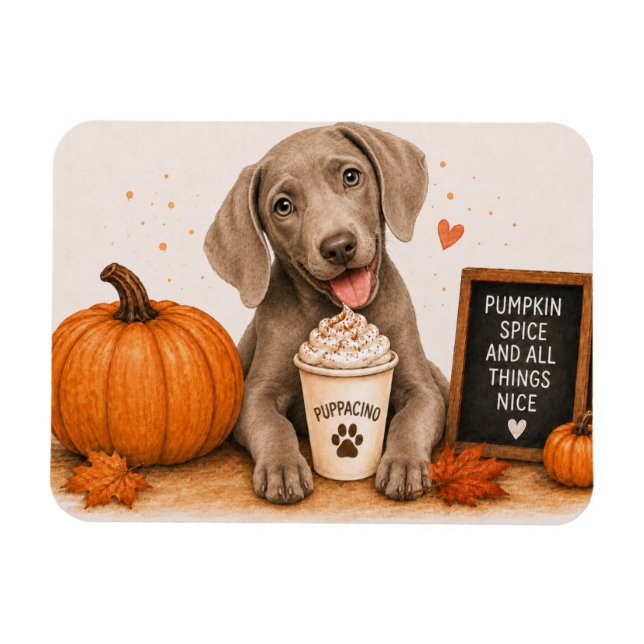 Weimaraner Kürbisgewürz Magnet (Horizontal)