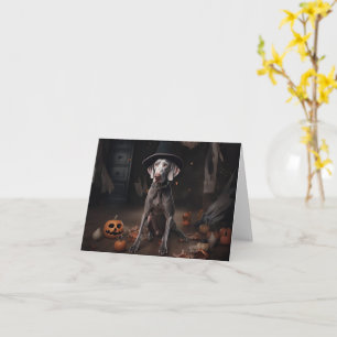 Weimaraner Kürbisse Halloween Gruselig Karte