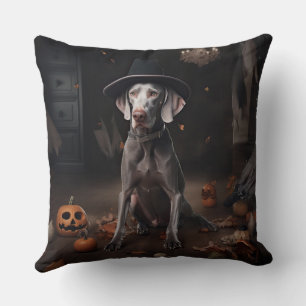 Weimaraner Kürbisse Halloween Gruselig Kissen