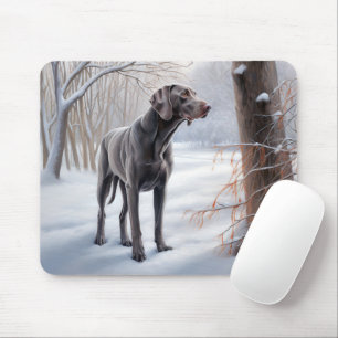 Weimaraner Lass es schneien Weihnachten Mousepad