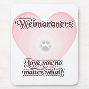 Weimaraner Liebe, Liebe Weimaraner, Weiße Liebe, W Mousepad