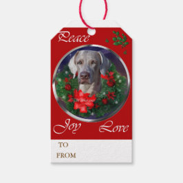 Weimaraner liebt Weihnachten Geschenkanhänger