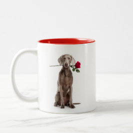 Weimaraner Love Zweifarbige Tasse