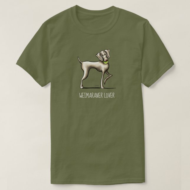 Weimaraner Lover Personalisiert T - Shirt (Design vorne)