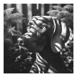 Weimaraner "Majestic Hunter" BW Fotodruck