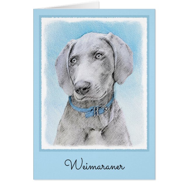 Weimaraner Malerei - Niedliche Original Hunde Kuns (Vorne)