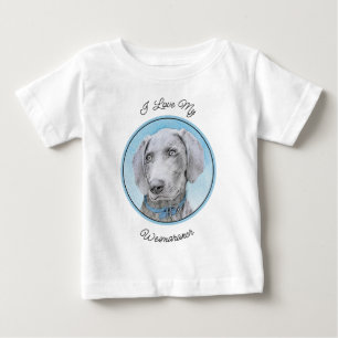 Weimaraner Malerei - Niedliche Original Hunde Kuns Baby T-shirt