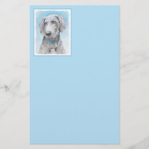 Weimaraner Malerei - Niedliche Original Hunde Kuns Briefpapier