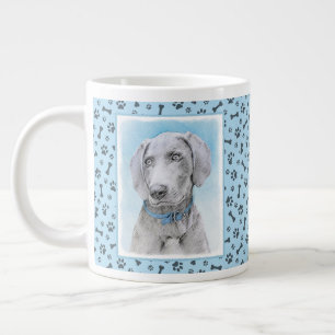 Weimaraner Malerei - Niedliche Original Hunde Kuns Jumbo-Tasse