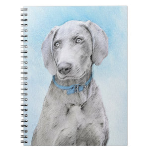 Weimaraner Malerei - Niedliche Original Hunde Kuns Notizblock