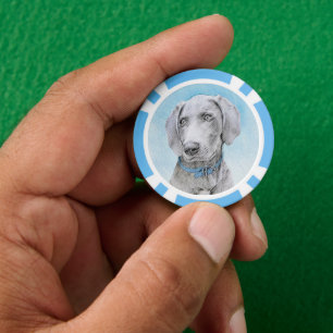 Weimaraner Malerei - Niedliche Original Hunde Kuns Pokerchips