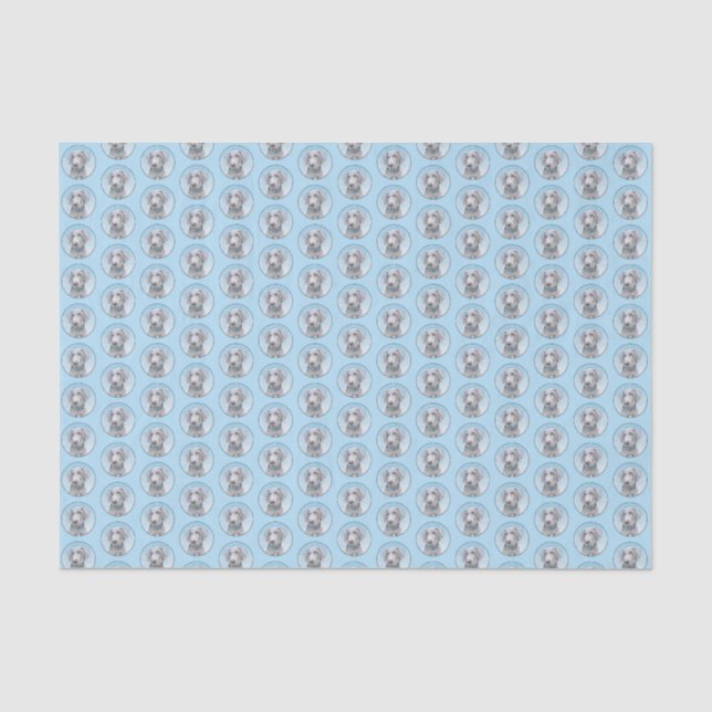 Weimaraner Malerei - Niedliche Original Hunde Kuns Seidenpapier (Vorderseite)