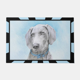 Weimaraner Malerei - Niedliche Original Hundekunst Fußmatte