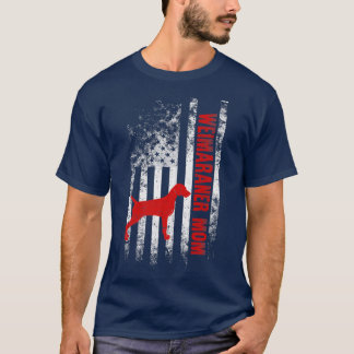 Weimaraner Mama American Flag Geschenk T-Shirt