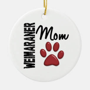 Weimaraner Mama-Tatzen-Druck 2 Keramik Ornament